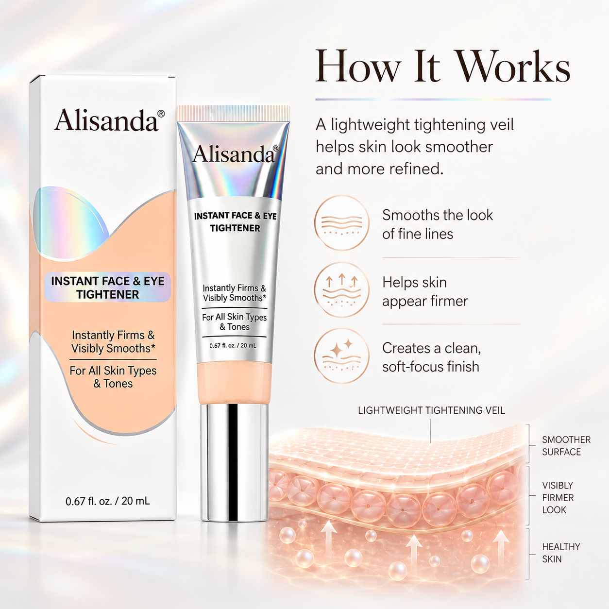 Alisanda® Instant Face Tightener – Visible Smoothing in 60 Seconds, Monthly Performance Upgrade in 30 Days