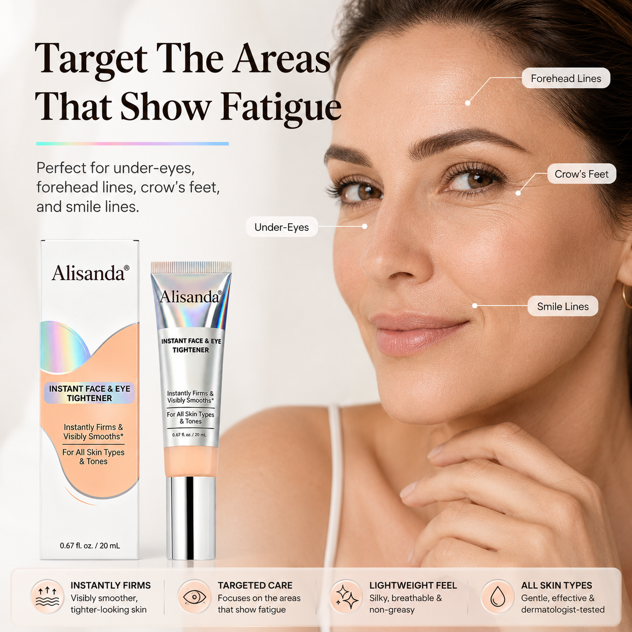 Alisanda® Instant Face Tightener – Visible Smoothing in 60 Seconds, Monthly Performance Upgrade in 30 Days