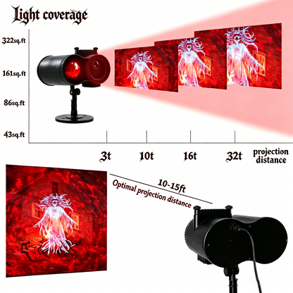 🎃Turn Your Home Into a Haunted Halloween Wonderland | 10 Unique HD Projection Patterns, 32FT Ultra-Large Display