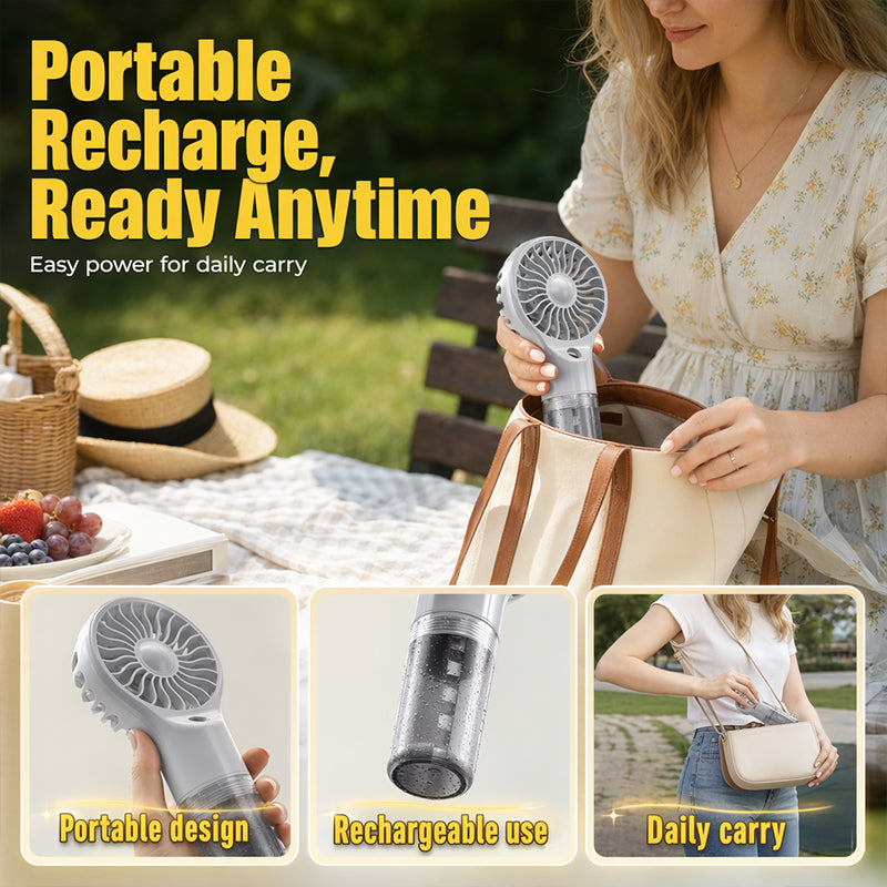 🏖️🌞Summer New Hot Selling🎁❄️Portable Handheld Mist Cooling Fan💦